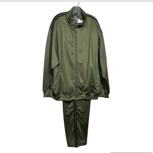 nöiz Tracksuit Sets Geen With Black Striped full zip drawstring waist Size 6X